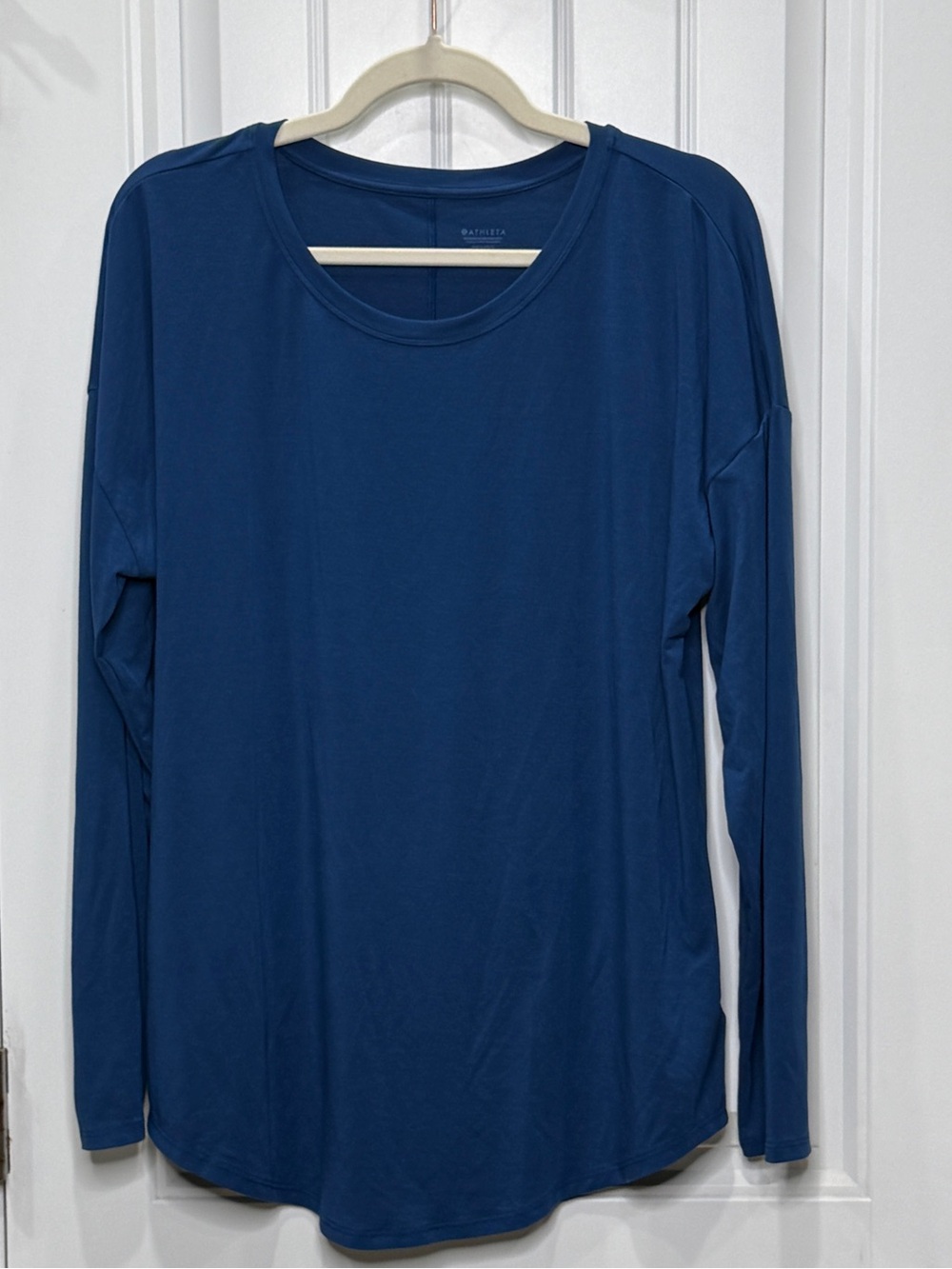 Athleta Women’s Size Large Blue Modal Blend Oversized Long Sleeve Top EUC